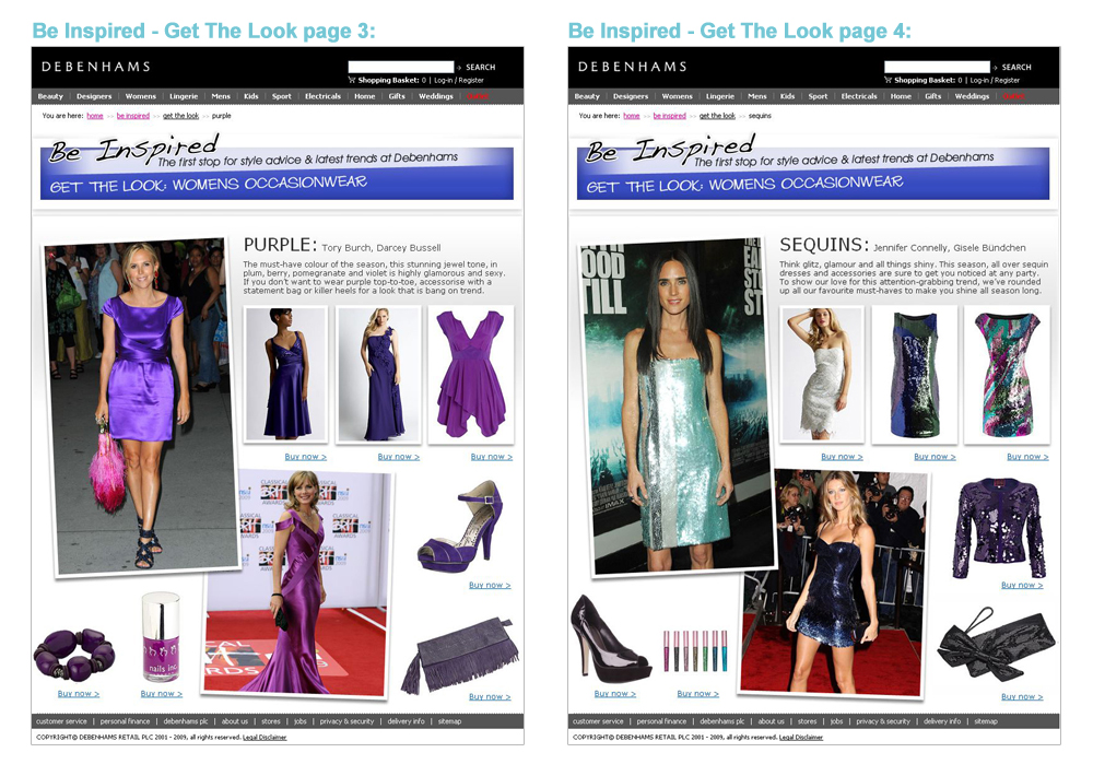 Debenhams Be Inspired 2009-2010 Page Design - Darius Bajina Personal Portfolio