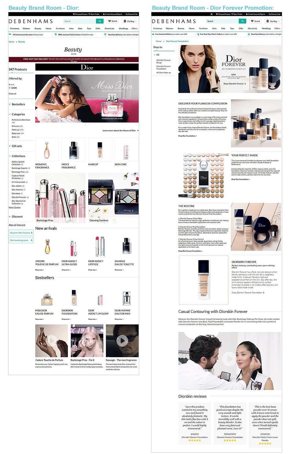 Beauty Brand Room Pages - Darius Bajina Personal Portfolio