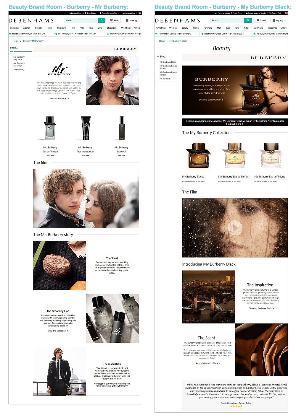 Beauty Brand Room Pages - Darius Bajina Personal Portfolio