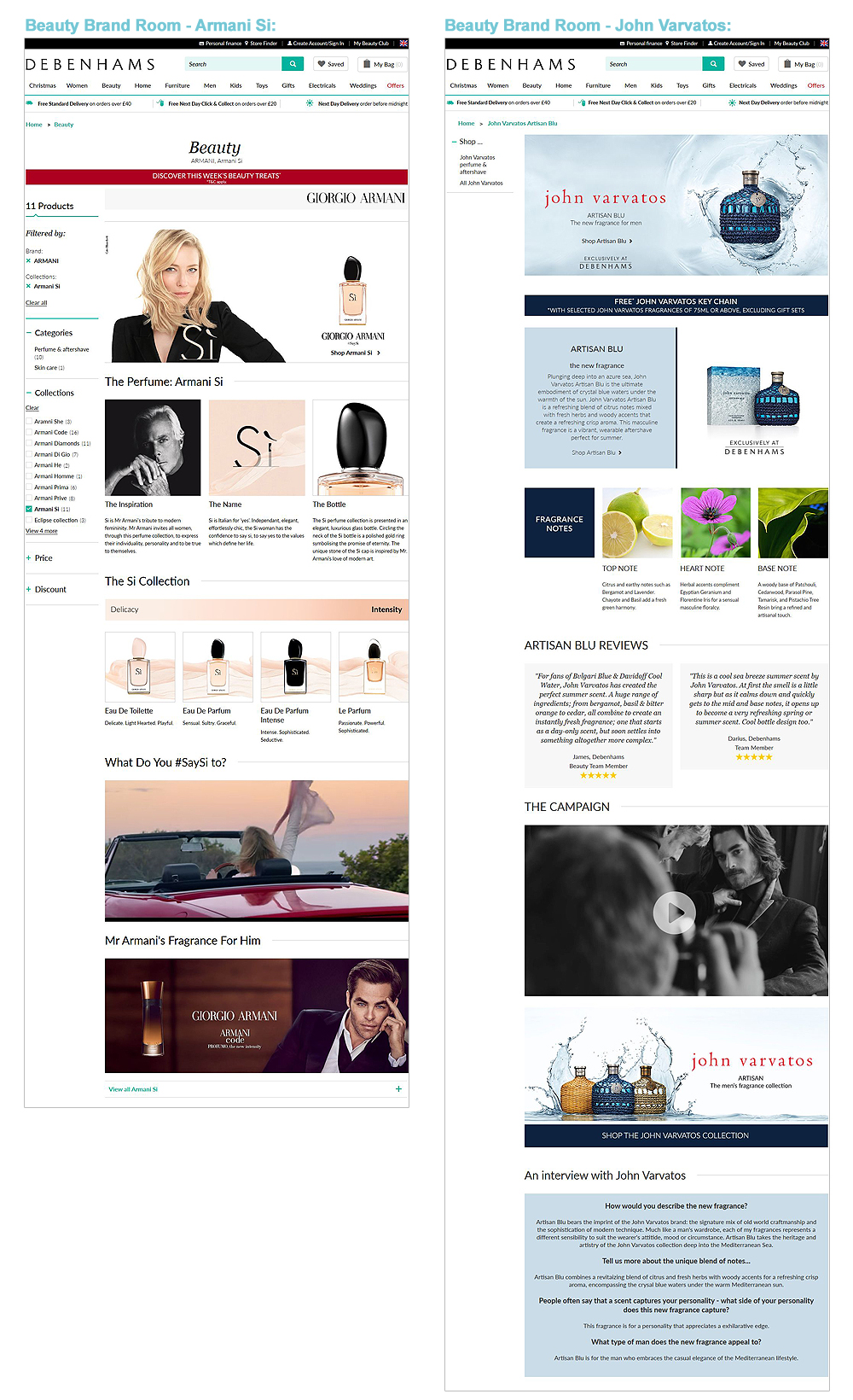 Beauty Brand Room Pages - Darius Bajina Personal Portfolio