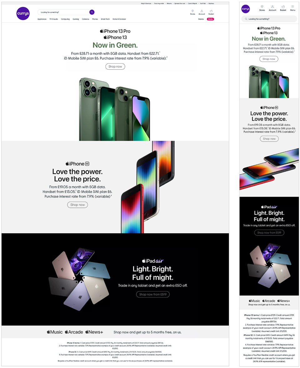 Apple Brand Exclusive Promotion Home Page Takeover - Darius Bajina Personal Portfolio