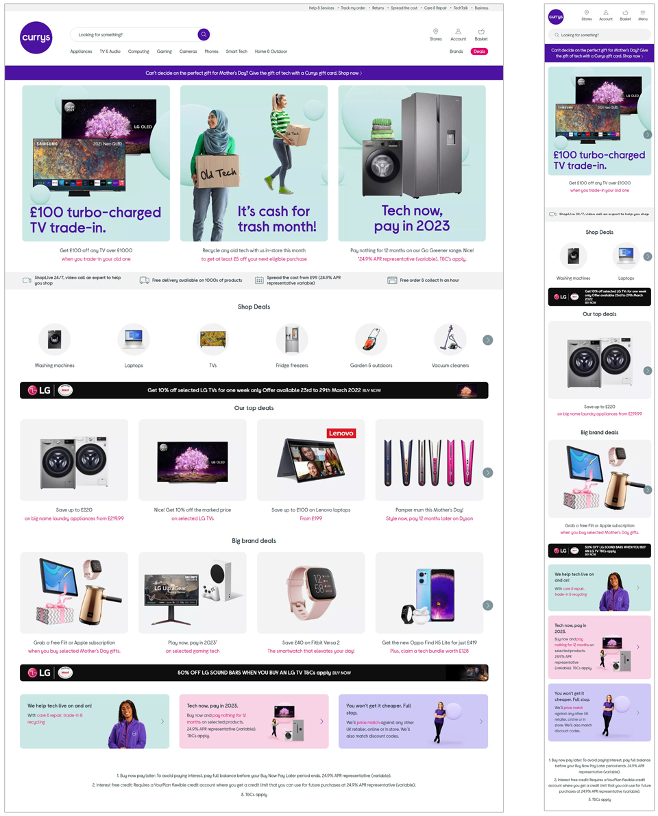 Current Currys Home Page 2022 - Darius Bajina Personal Portfolio