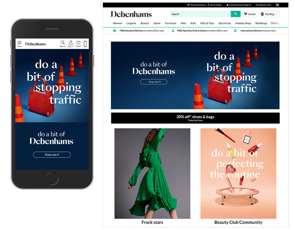 Debenhams New Logo and Branding 2018 Examples - Darius Bajina Personal Portfolio