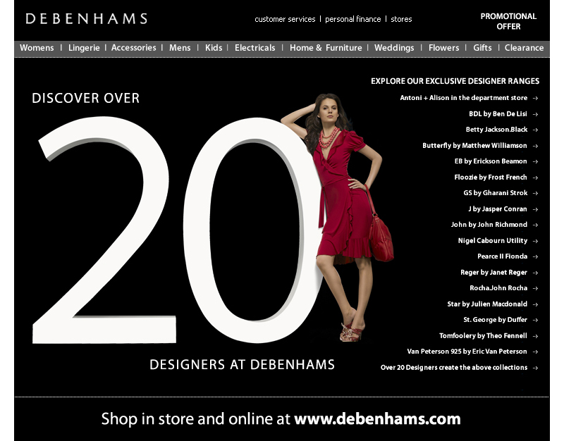 Debenhams Email Design - Darius Bajina Personal Portfolio