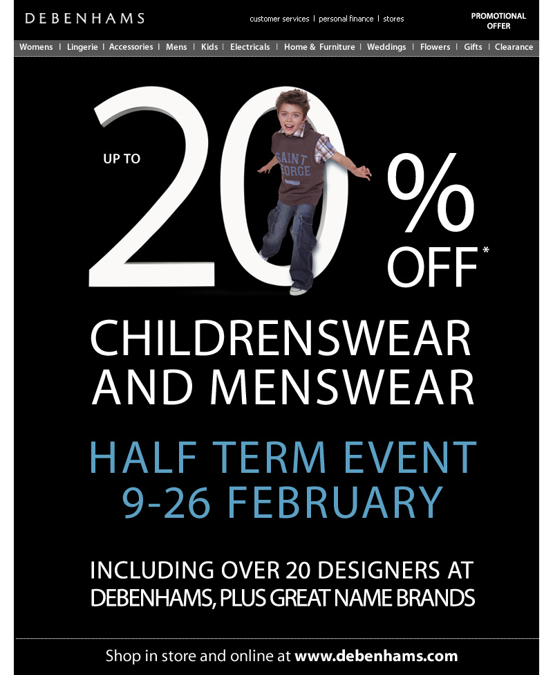 Debenhams Email Design - Darius Bajina Personal Portfolio