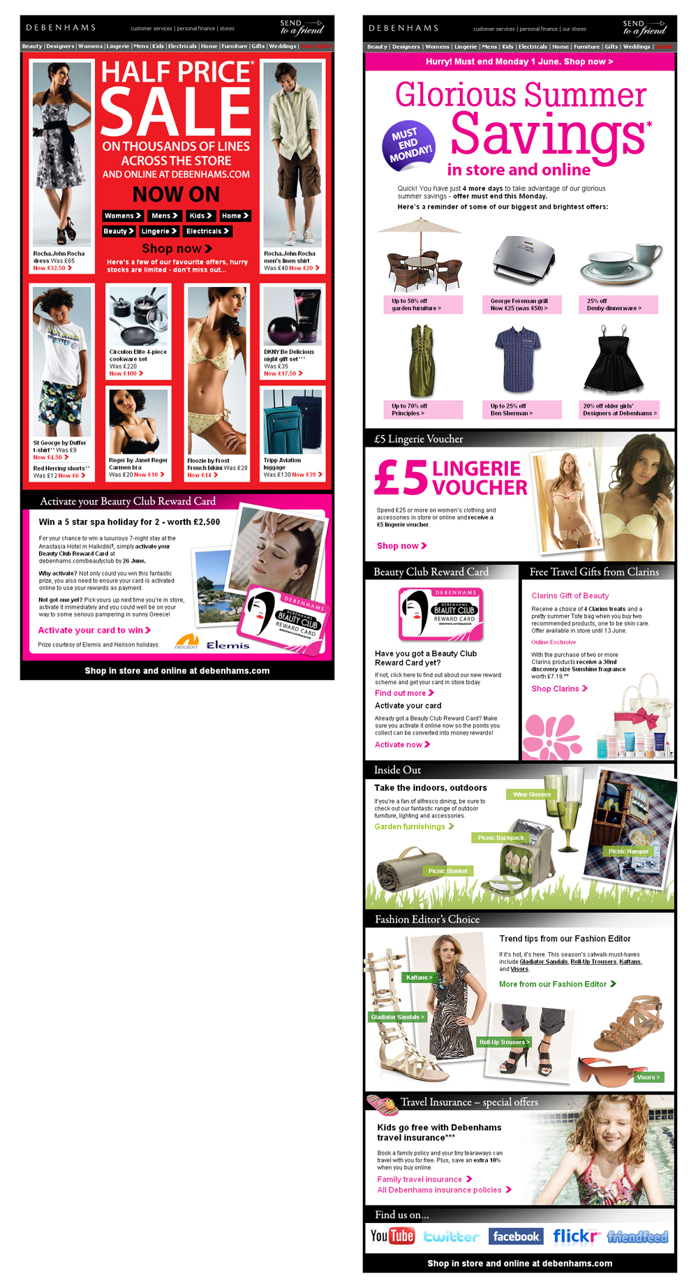 Debenhams Email Design - Darius Bajina Personal Portfolio