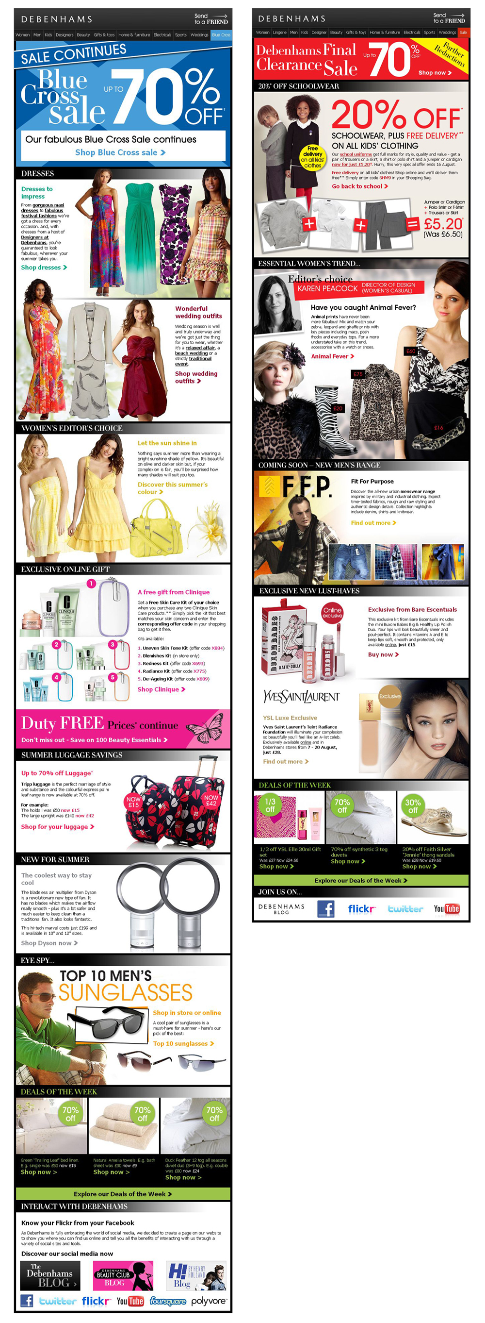 Debenhams Email Design - Darius Bajina Personal Portfolio