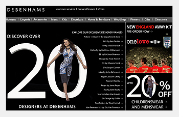 My First Debenhams Home Page Thumbnail - Darius Bajina Personal Portfolio