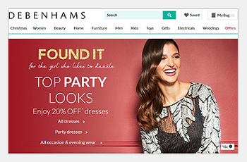 Debenhams Home Page Thumbnail - Darius Bajina Personal Portfolio