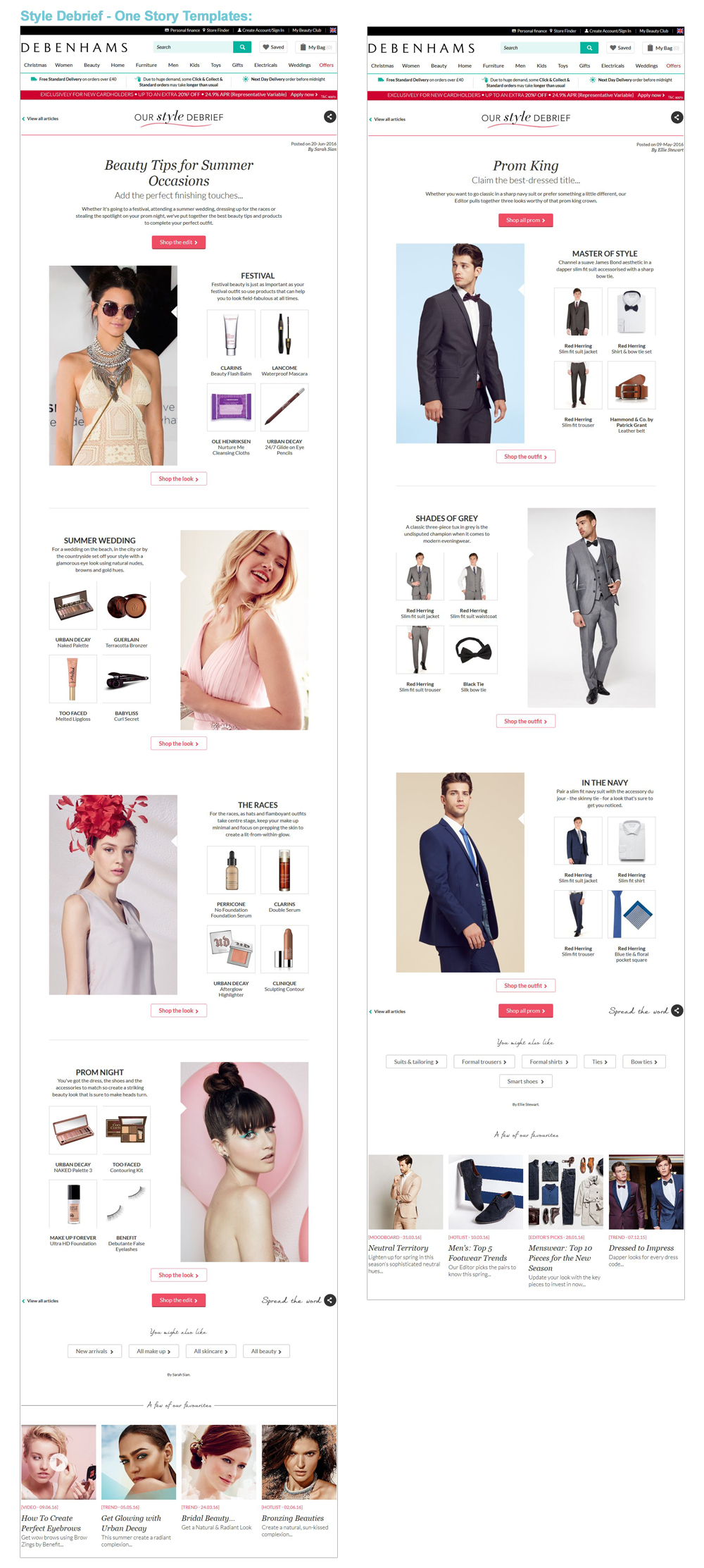 Debenhams Style Edit Template Design Examples - Darius Bajina Personal Portfolio
