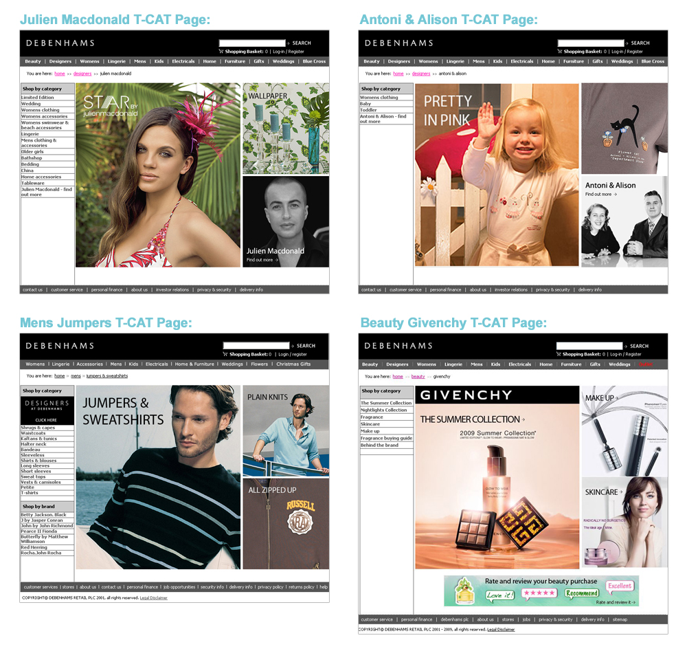 Debenhams TCAT and Banner Design - Darius Bajina Personal Portfolio