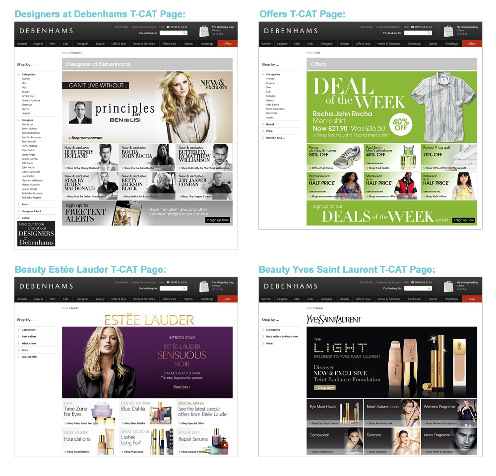 Debenhams TCAT and Banner Design - Darius Bajina Personal Portfolio