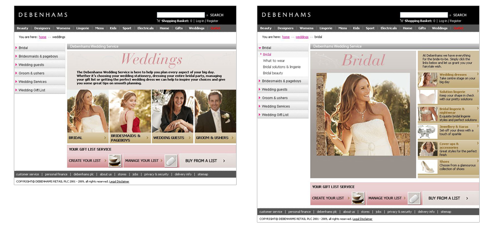 Debenhams Weddings Pages 2009 - Darius Bajina Personal Portfolio