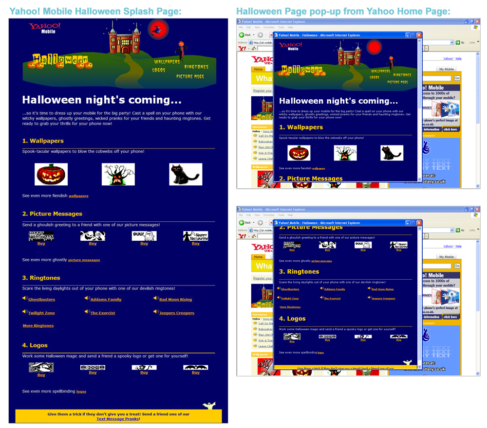 Yahoo Halloween Splash Page - Darius Bajina Personal Portfolio