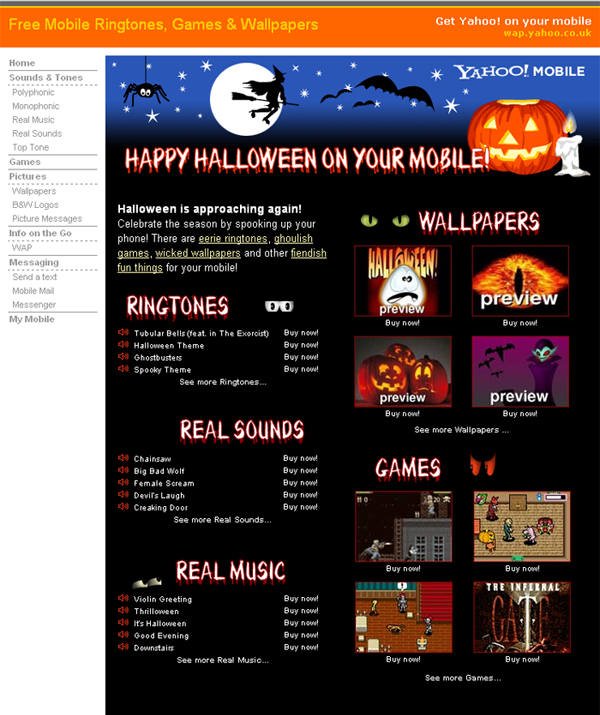 Yahoo Halloween Splash Page - Darius Bajina Personal Portfolio